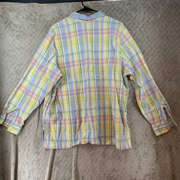 Blair Womens 2XL Dress Shirt Colorful Pastel Button Up Long Sleeve Collared - Picture 11 of 16